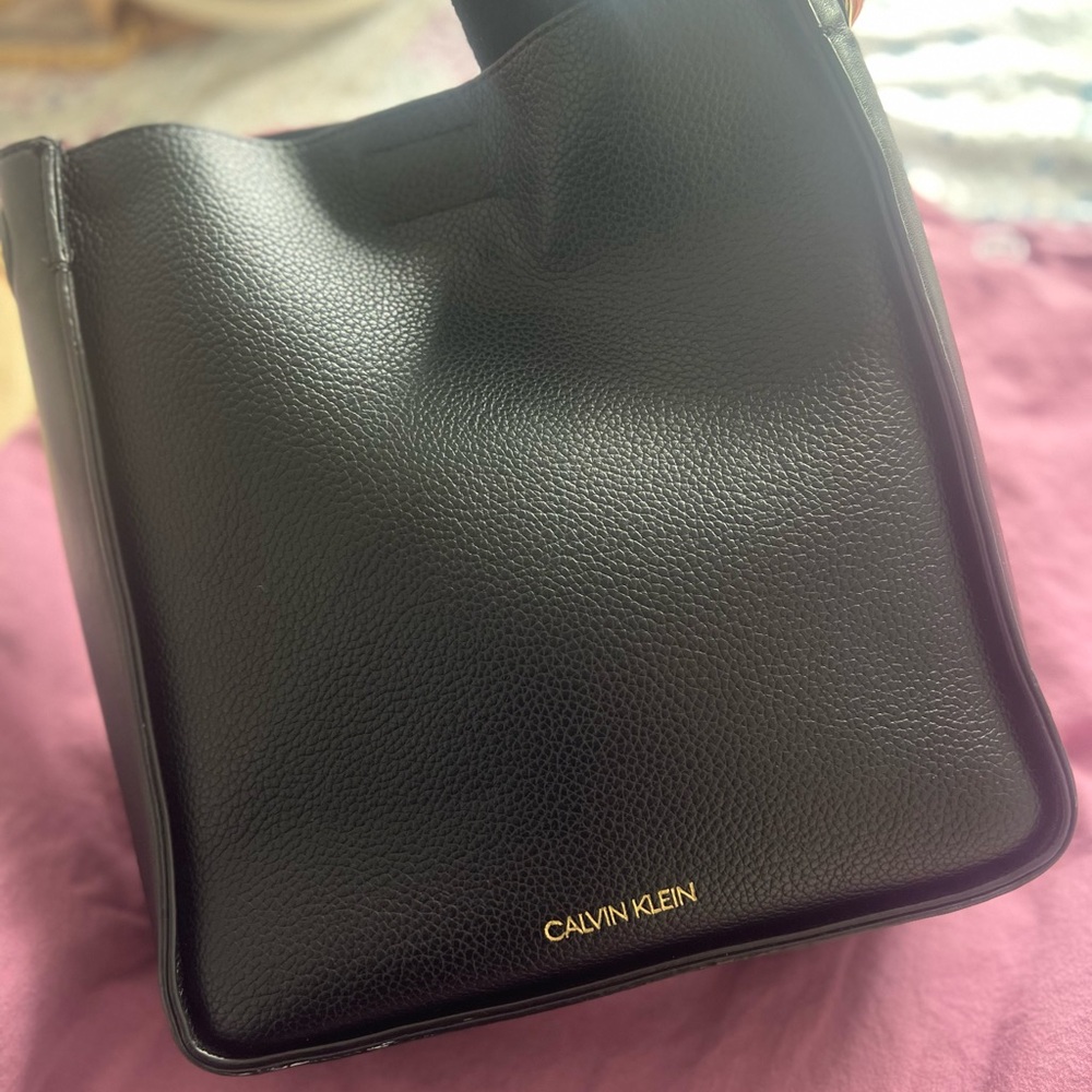 Calvin Klein Black Pebbled Leather Bag